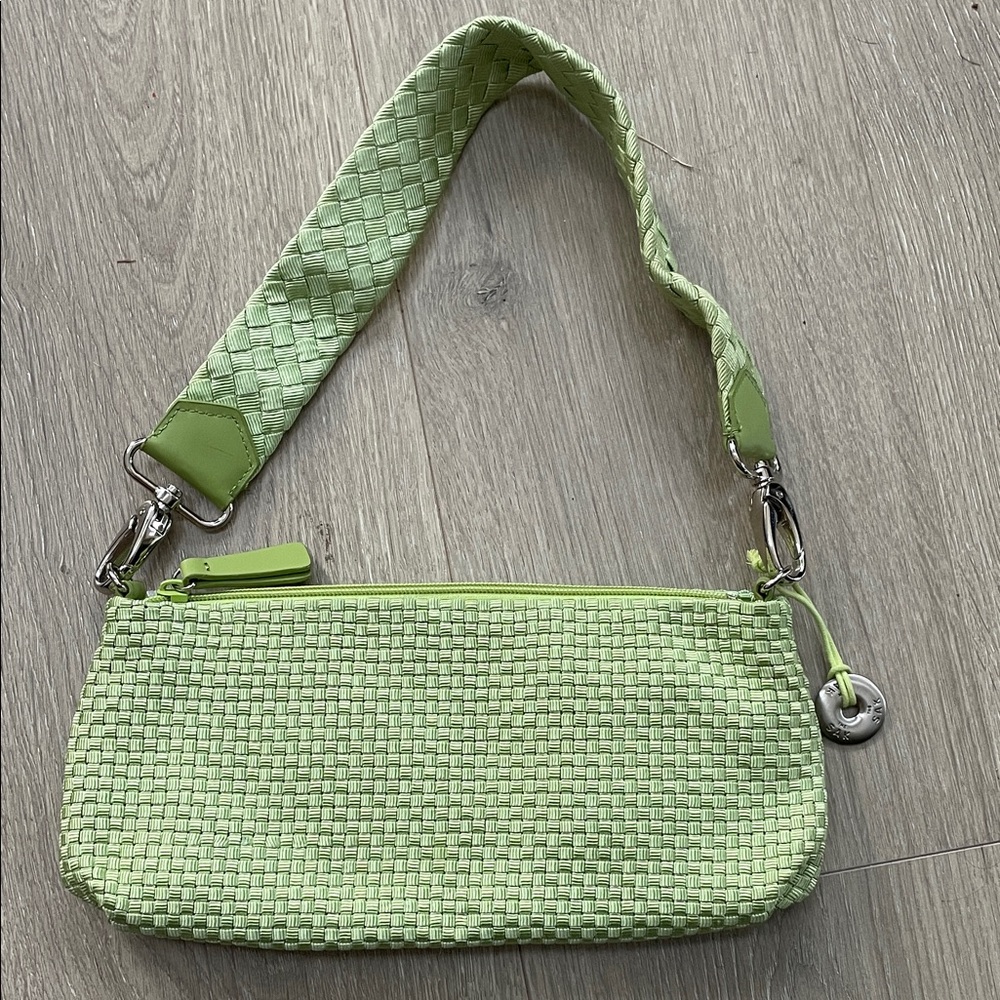The Sak Light Green Woven Shoulder Bag